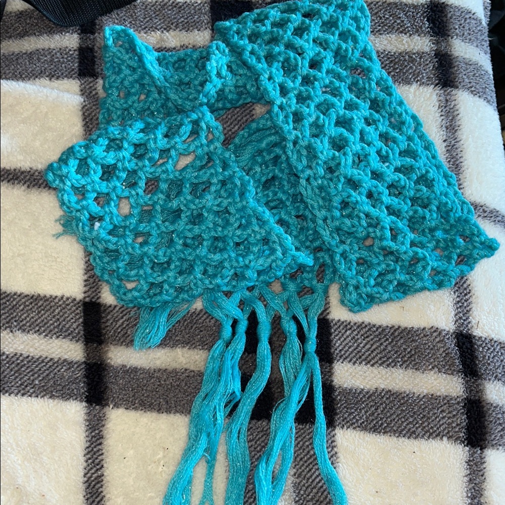 Handcrafted Teal Crochet Scarf